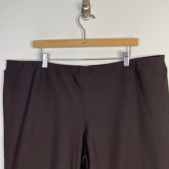 Eileen Fisher Washable Stretch Crepe Ankle Pants Dark Brown Plus 3X New NWT - Picture 3 of 11